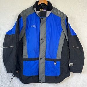 Vintage Ski Doo Jacket Mens 2XL Blue Black SnoGear Aspen Snowmobile Bombardier